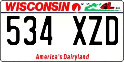 WI license plate 534XZD