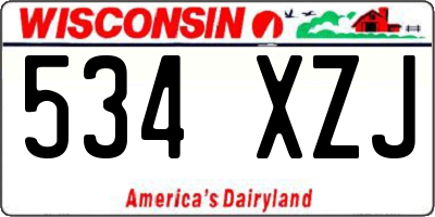 WI license plate 534XZJ