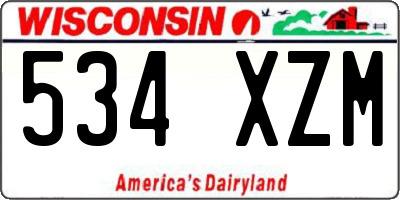 WI license plate 534XZM