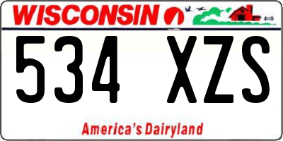 WI license plate 534XZS