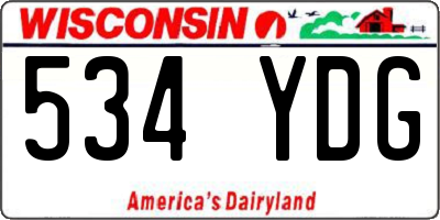 WI license plate 534YDG