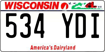 WI license plate 534YDI