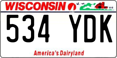 WI license plate 534YDK