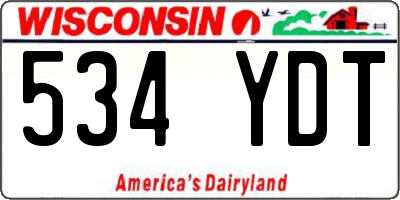 WI license plate 534YDT