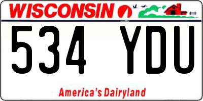 WI license plate 534YDU