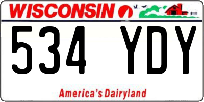 WI license plate 534YDY