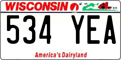 WI license plate 534YEA