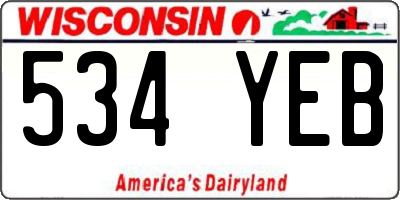 WI license plate 534YEB
