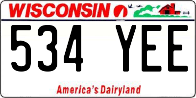 WI license plate 534YEE