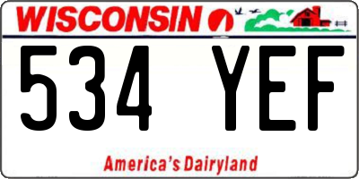 WI license plate 534YEF