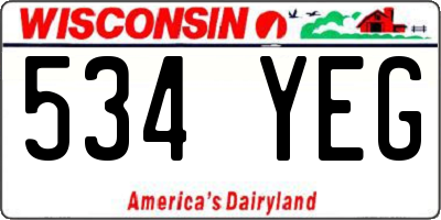 WI license plate 534YEG