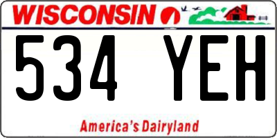 WI license plate 534YEH