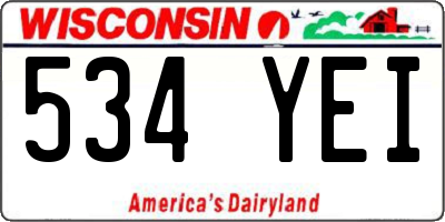 WI license plate 534YEI