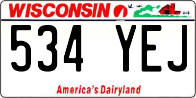 WI license plate 534YEJ