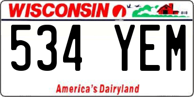 WI license plate 534YEM