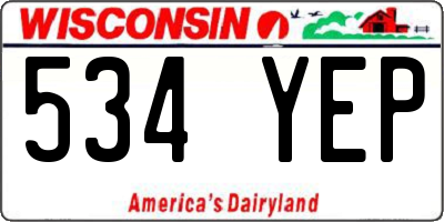 WI license plate 534YEP