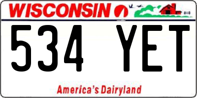 WI license plate 534YET