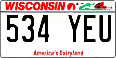 WI license plate 534YEU
