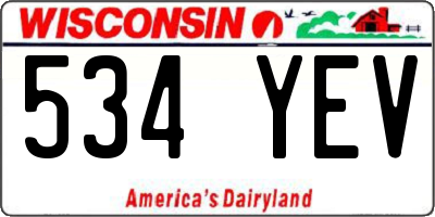 WI license plate 534YEV