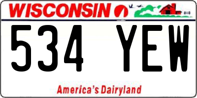 WI license plate 534YEW
