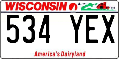 WI license plate 534YEX