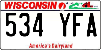 WI license plate 534YFA