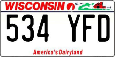 WI license plate 534YFD