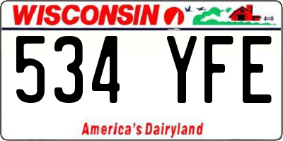 WI license plate 534YFE