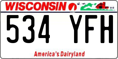 WI license plate 534YFH