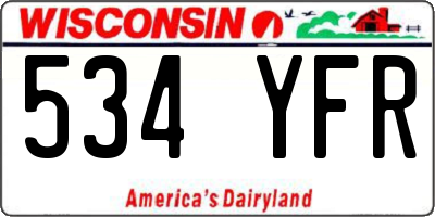 WI license plate 534YFR