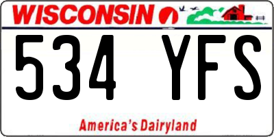 WI license plate 534YFS