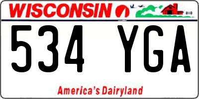 WI license plate 534YGA