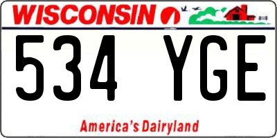 WI license plate 534YGE