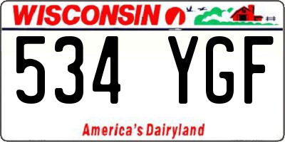 WI license plate 534YGF