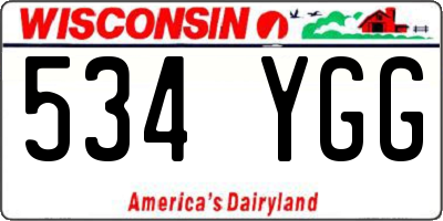 WI license plate 534YGG