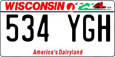 WI license plate 534YGH
