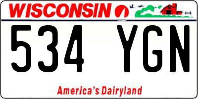 WI license plate 534YGN