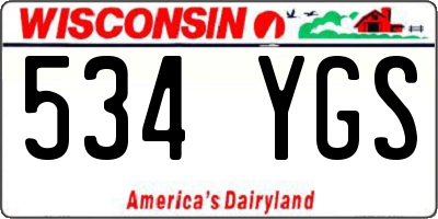 WI license plate 534YGS