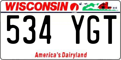 WI license plate 534YGT