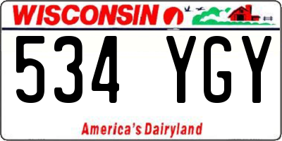 WI license plate 534YGY
