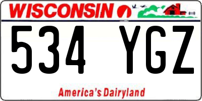 WI license plate 534YGZ