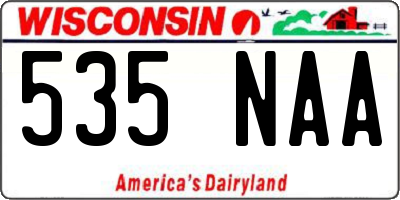 WI license plate 535NAA