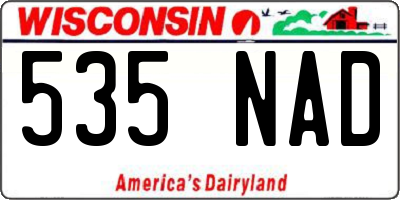 WI license plate 535NAD