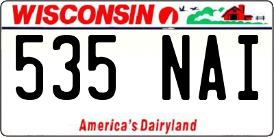 WI license plate 535NAI