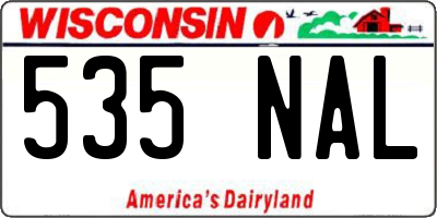 WI license plate 535NAL