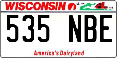 WI license plate 535NBE