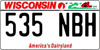 WI license plate 535NBH