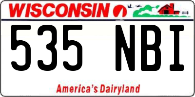 WI license plate 535NBI