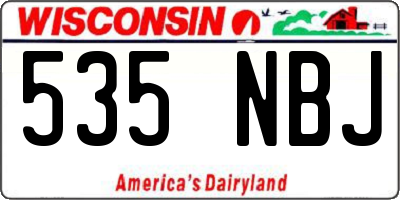 WI license plate 535NBJ