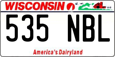 WI license plate 535NBL